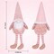Pink Christmas Valentine Gnomes Decorations, 2Pack Handmade Swedish Tomte Gnome with LED Lighting Nose Scandinavian Figurine Pink Gnomes Plush Elf Valentines Day Decor Long Leg